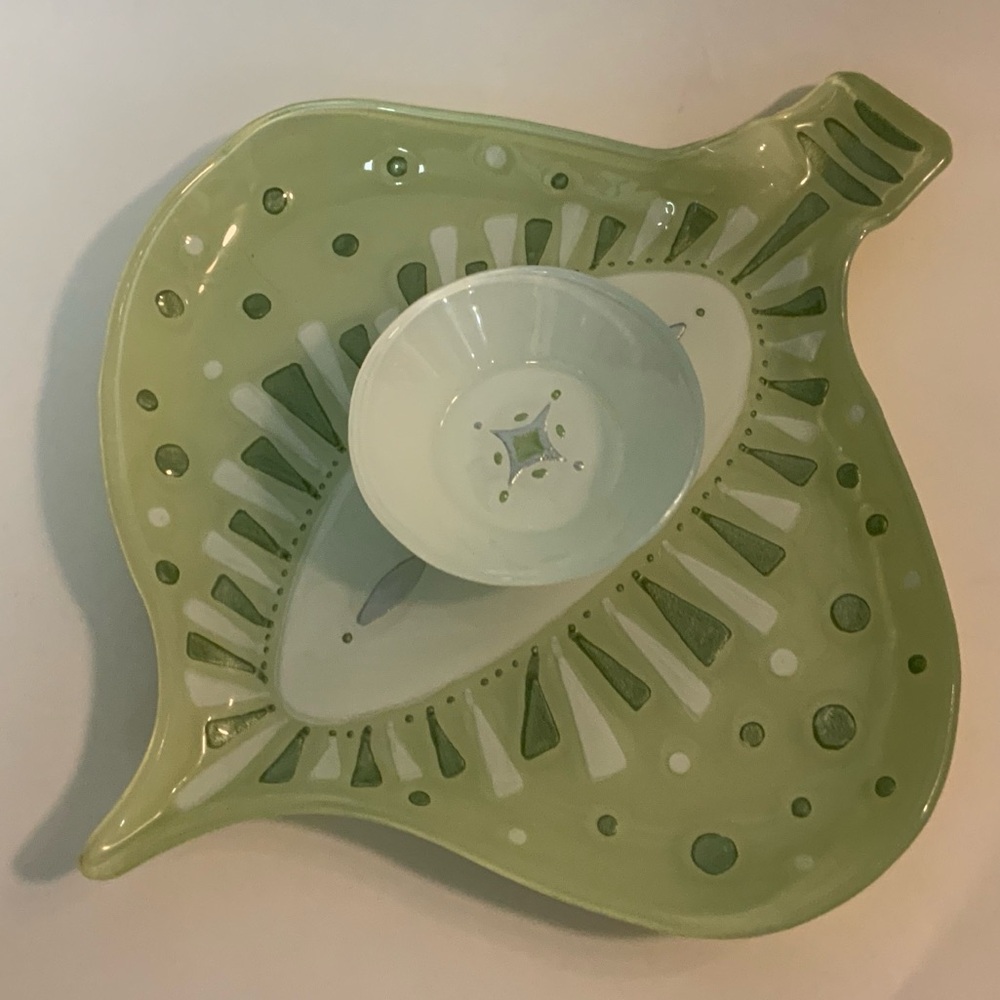 Lori Siebert by Silvestri glass fusion platter and bowl / app and dip set
